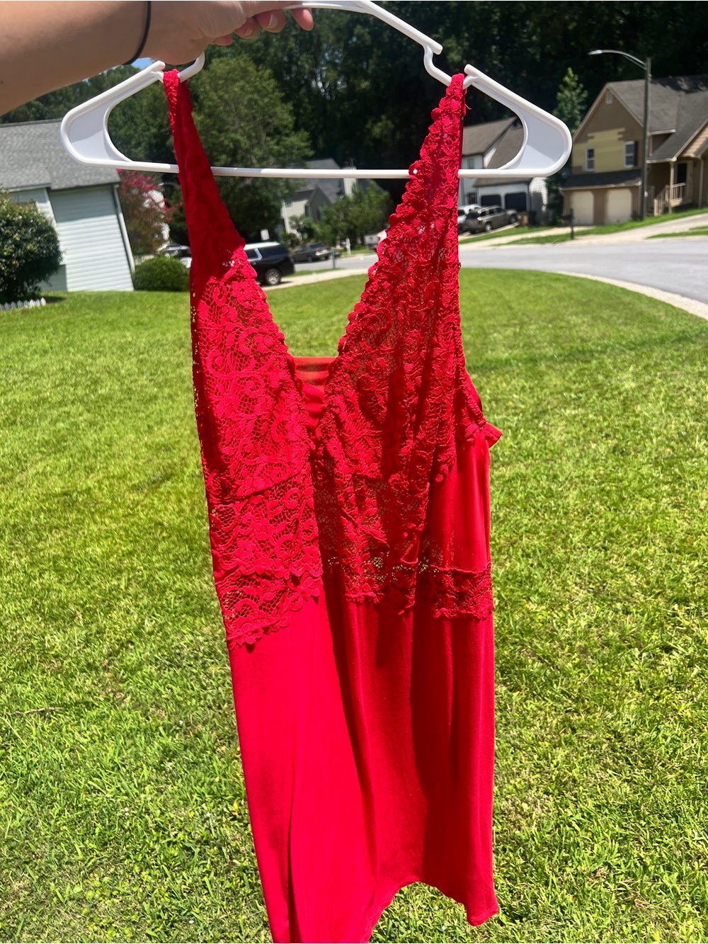 INC International Concepts Bright Red Lace-Trim Slip